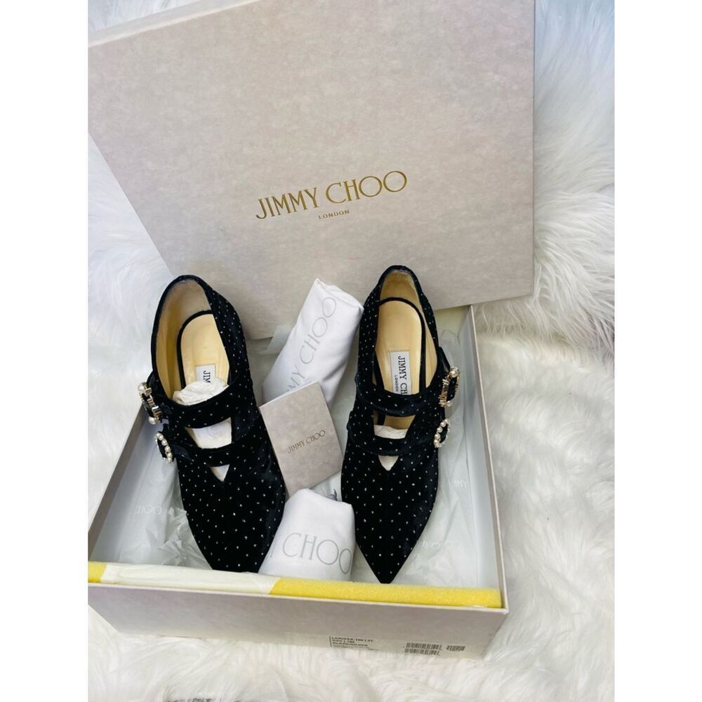 JIMMY CHOO Larissa 100 Pearl & Crystal Authentic Ankle Boots with All Packaging - Picture 5 of 17